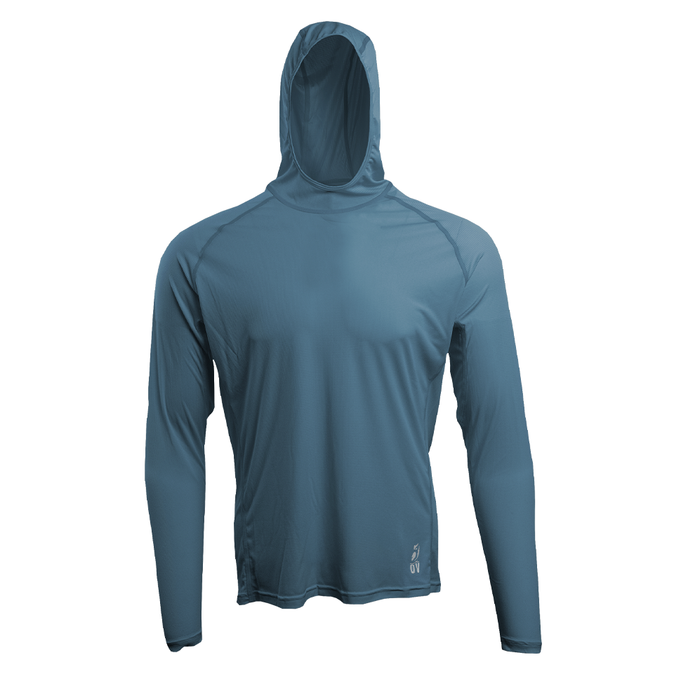 Blue Altitude Sun Hoodie front view. Hoodie only.