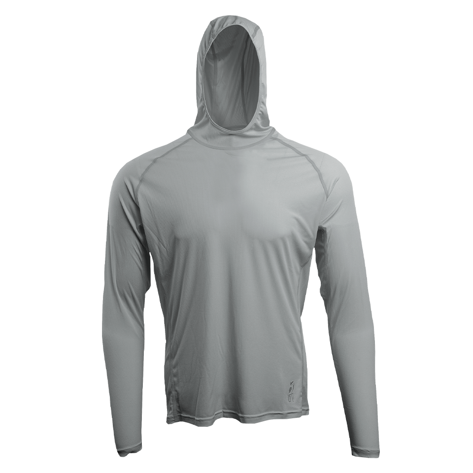 Gray Altitude Sun Hoodie front view. Hoodie only.
