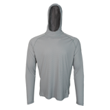 men's gray ultralight sun hoodie front view