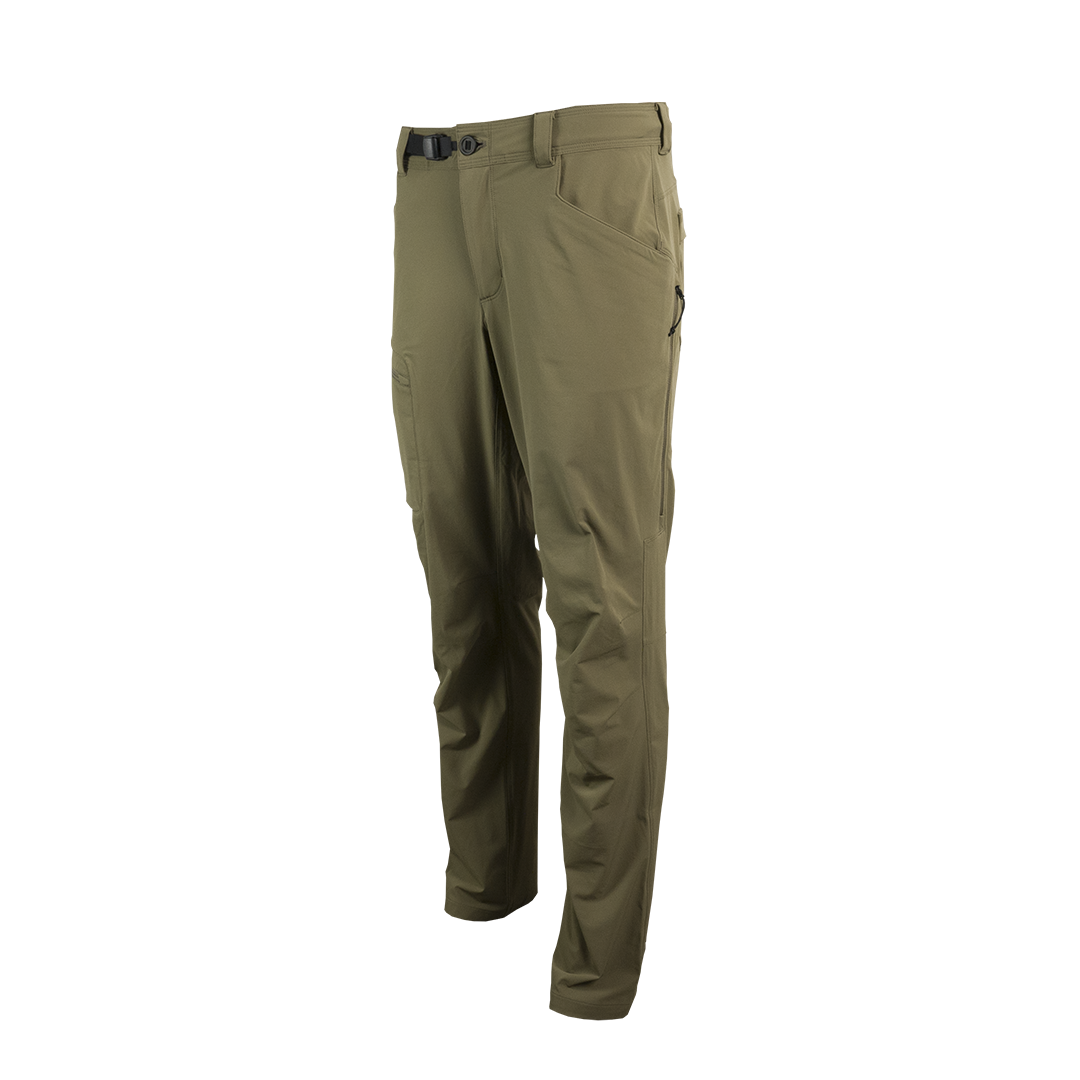 side view of men's brown hiking pants