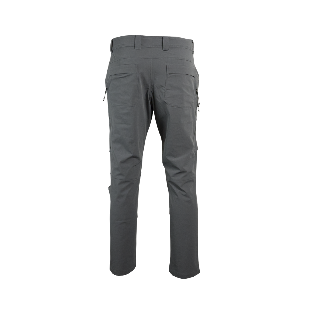 rear view of men's gray hiking pants