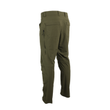 rear side view of men's green hiking pants