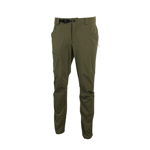 close front view of green hiking pants for men