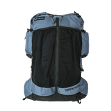Close-up of the Shadowlight Ultralight Backpack in blue and black color scheme