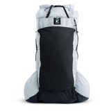 Black and white Carbon Evo 50 backpack with a visible brand logo on a white background