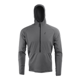 front view of gray men's fleece hoodie