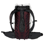 rear view of ultralight backpack for hiking showing back panel & shoulder straps