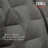 Close-up of Zero Stitch™ insulated fabric with stitchless construction for wind, water, and dust resistance.