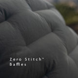 Detail of the Outdoor Vitals Vantage Alpine Down Jacket’s Zero Stitch™ baffles for increased wind resistance and warmth.