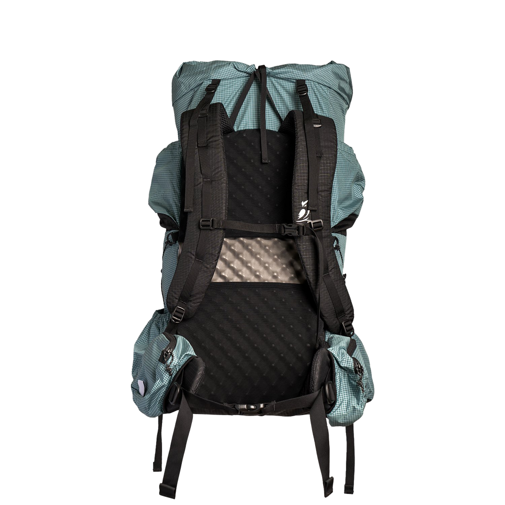 Rear angle of the Shadowlight Ultralight Backpack showing adjustable straps