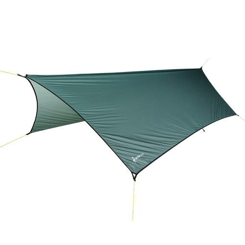 side view of arctic colored 6 sided tarp for ultralight backpacking
