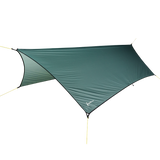 side view of arctic colored 6 sided tarp for ultralight backpacking