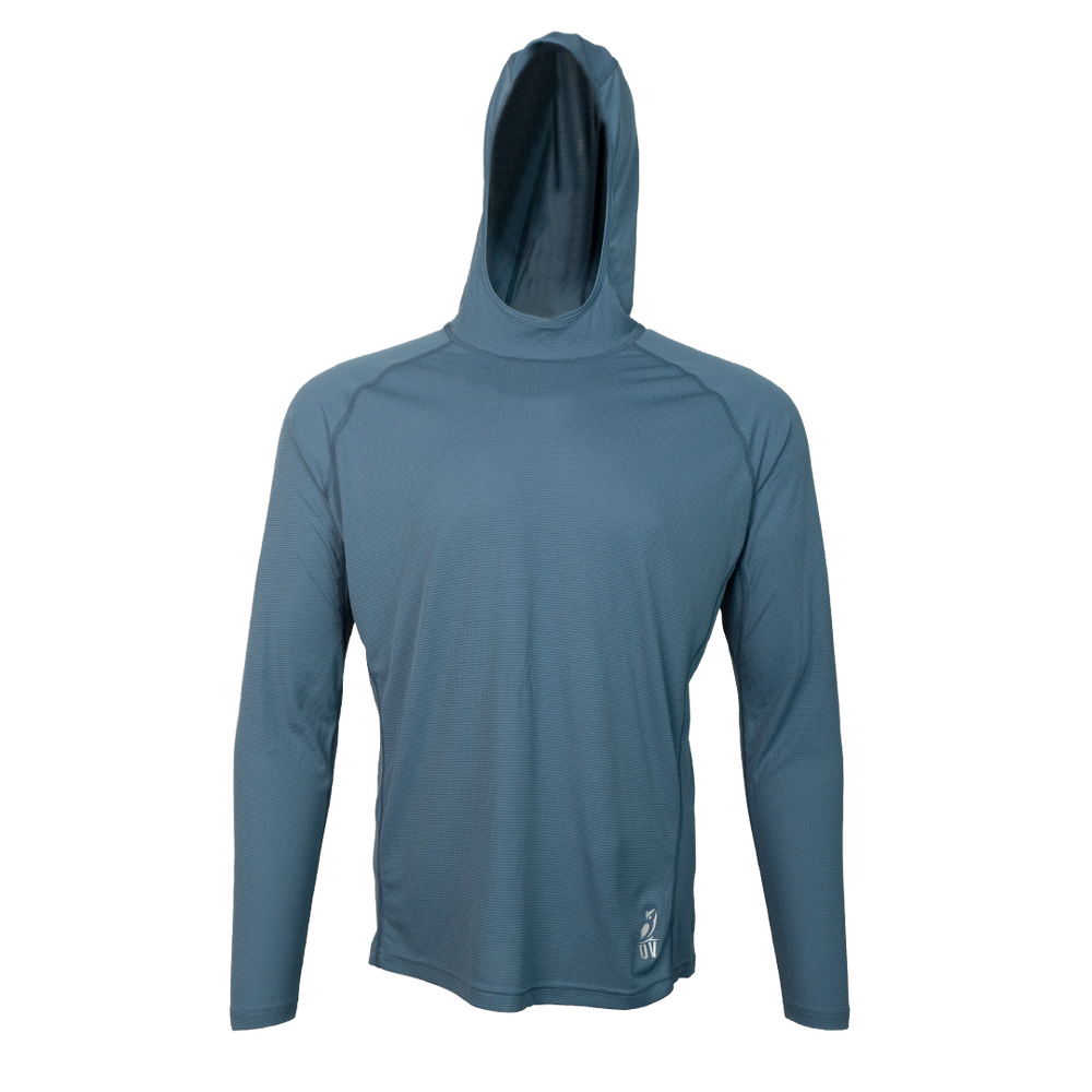 men's blue sun hoodie front view