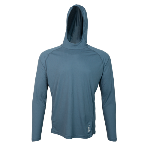 men's blue sun hoodie front view