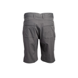 rear view of men's charcoal backpacking shorts