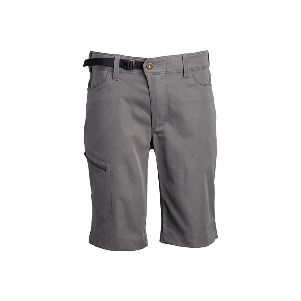 front view of men's charcoal hiking shorts