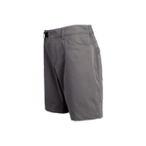 side view of women's gray hiking shorts