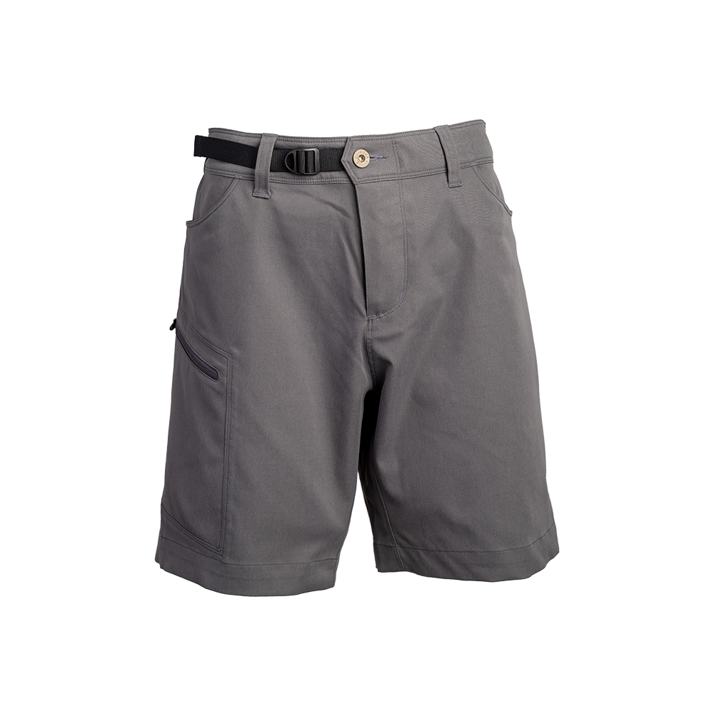 front view of women's charcoal hiking shorts