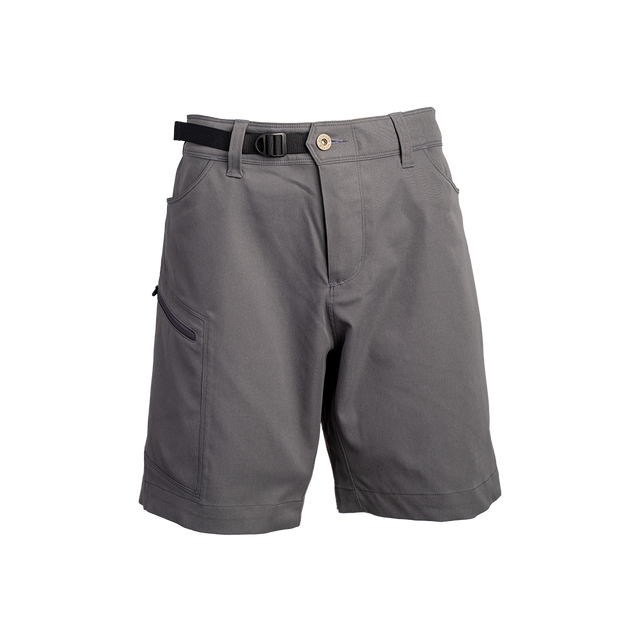front view of women's charcoal hiking shorts