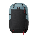 Fastpacking backpack with blue and black design