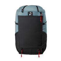 Fastpacking backpack with blue and black design