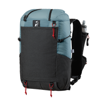 Blue and black fastpack with visible brand logo