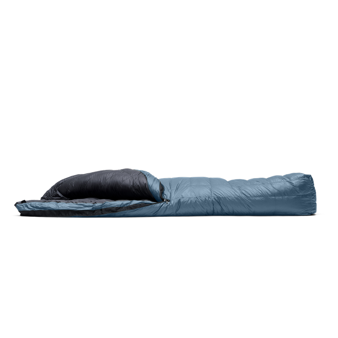 side profile of 15 degree sleeping bag showing loft