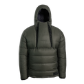 A hooded anorak jacket with bottom zipper sliders unzipped for ventilation, shown on a plain white background.