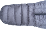 top view of footbox & horizontal baffles on down sleeping bag