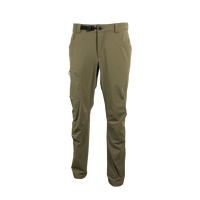 close front view of earthy brown men's hiking pants