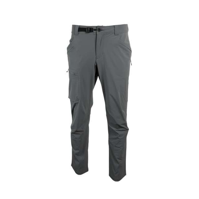 close front view of gray hiking pants for men