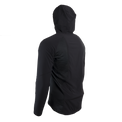 side rear view of black men's fleece mid layer hoodie