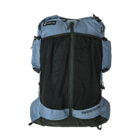 Close-up of the Shadowlight Ultralight Backpack in blue and black color scheme