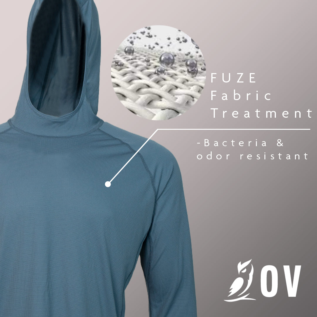 Blue - hooded long-sleeve top