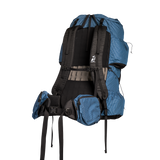 Detailed view of the Shadowlight Ultralight Backpack's blue fabric and adjustable straps