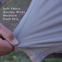 Gray - close view of moisture wicking fabric