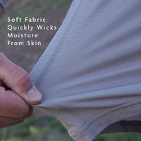 Gray - close view of moisture wicking fabric