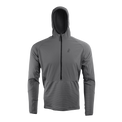 front view of gray men's fleece hoodie