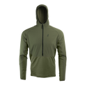 front view of olive green fleece mid layer