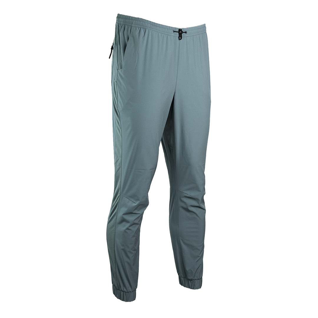 front view of men's blue trail joggers