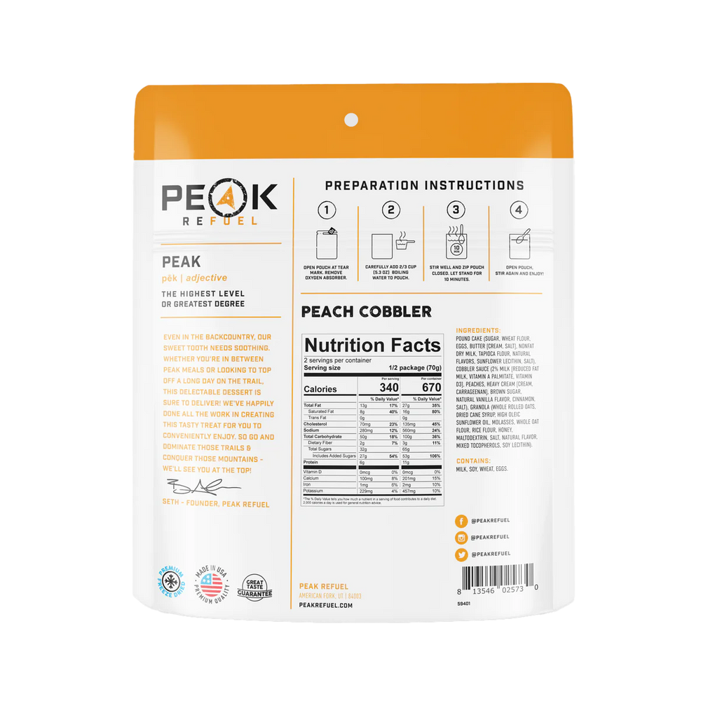 Peak Refuel Premium Freeze Dried Cobbler