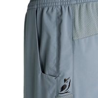 close view of hip pocket on blue Skyline Trail joggers