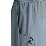 close view of hip pocket on blue Skyline Trail joggers