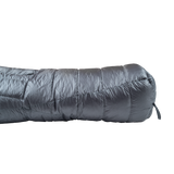 side view of footbox on down sleeping bag