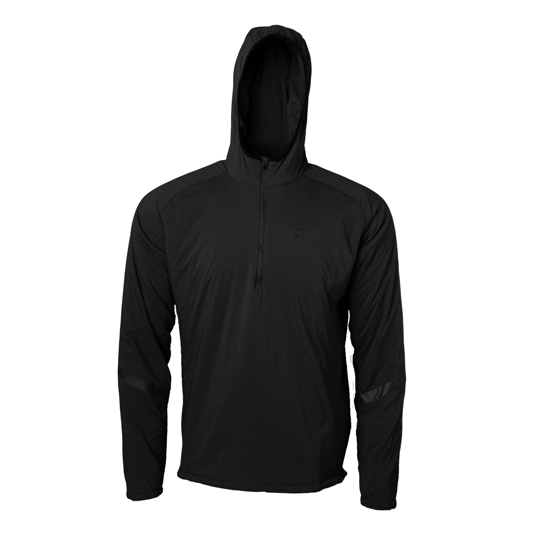 men's black active mid layer front view