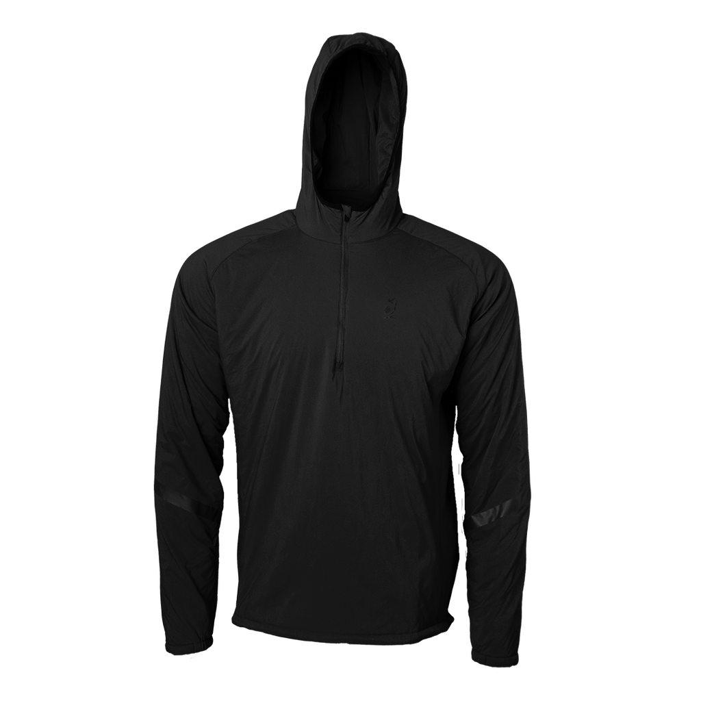 men's black active mid layer front view