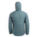 Back view of Outdoor Vitals Zulu Down Jacket in Bluestone showing quilted baffle pattern and lightweight insulated hood.