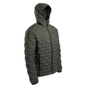 Outdoor Vitals Zulu Down Jacket in Chimera Gray angled right, ultralight packable down insulation with hood for cold-weather backpacking.