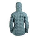 Outdoor Vitals Women’s Zulu Down Jacket in Bluestone – back view showing lightweight 900-fill down insulation and contoured fit.