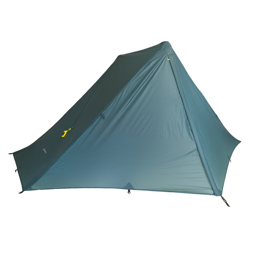 front view of arctic colored 1 person trekking pole tent